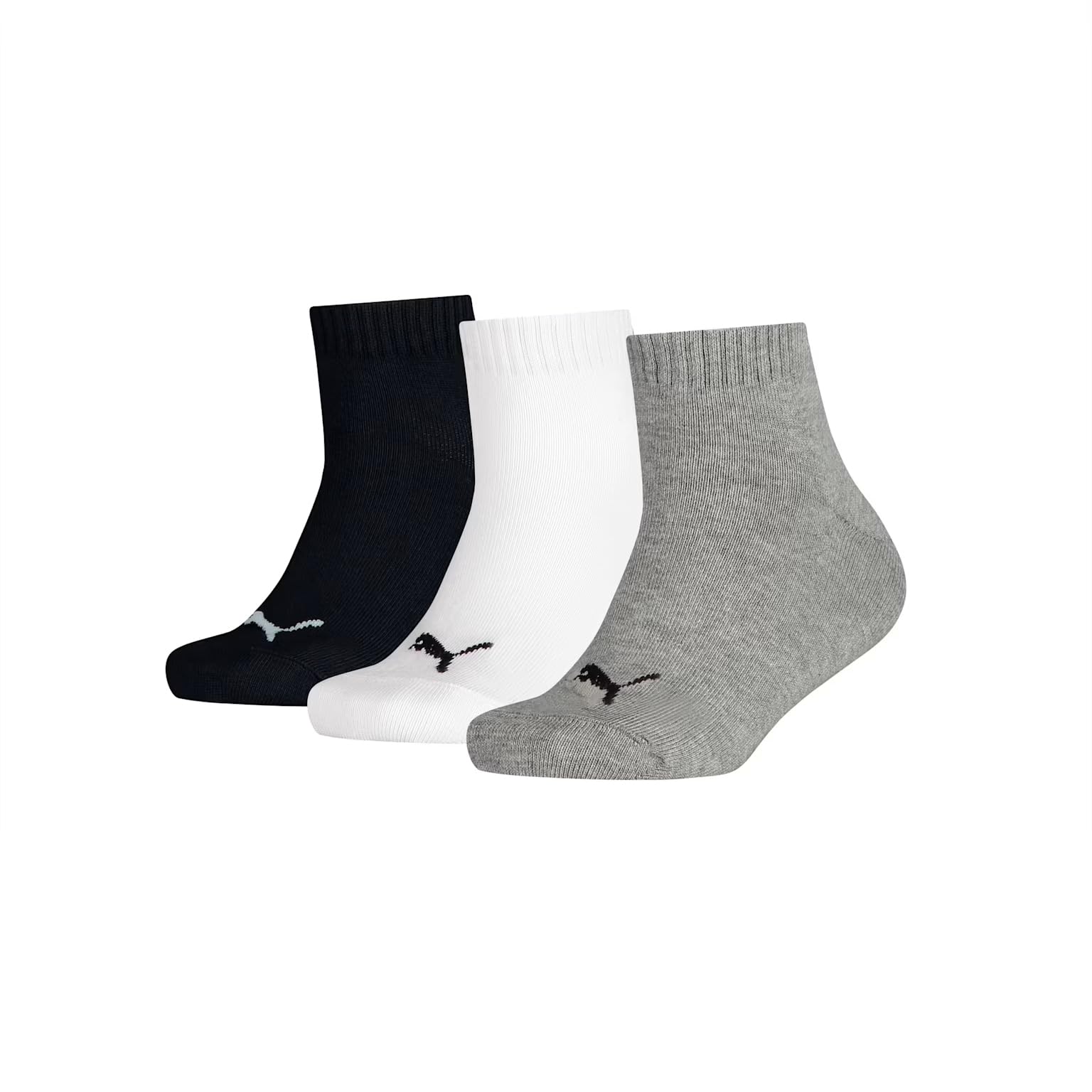 PUMA Unisex Kid's Quarter Recycled Cotton Sock (3 Pair Pack)