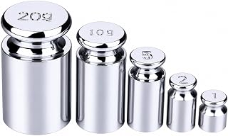 I-MART Calibration Weights Set 1g 2g 5g 10g 20g, M1 Grade Chrome-Plated Steel Small Weights for Digital Scale Calibration, Kitchen Pocket Postal and Craft Use, 5 Piece Gram Set