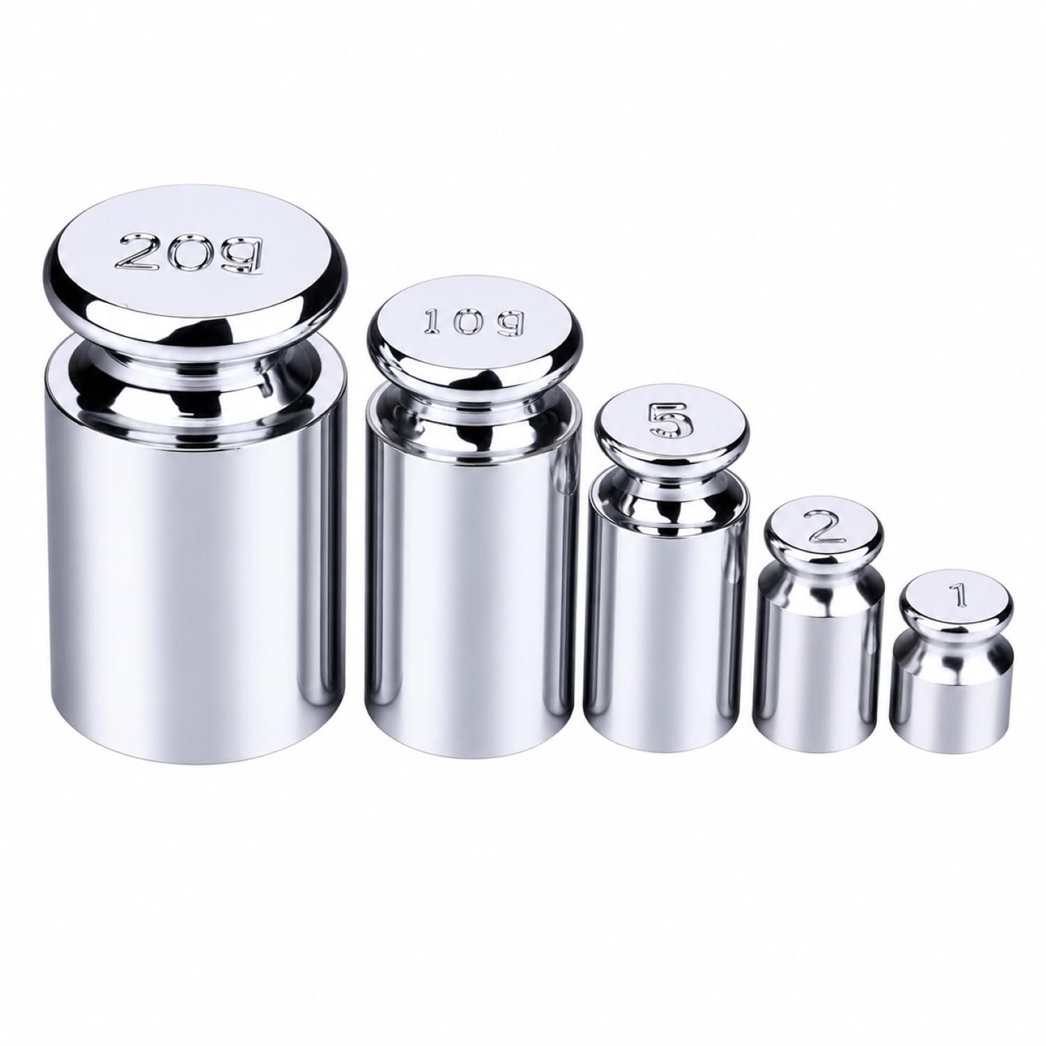 I-MART Calibration Weights Set 1g 2g 5g 10g 20g, M1 Grade Chrome-Plated Steel Sm
