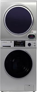 Equator Premium Stackable 15 Lbs Washer 1.62cf 110V+Vented Digi Dryer 3.5cf 110V (Silver)