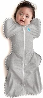 Love to Dream Swaddle Up, S, 3.5–6 kg, Grey, 1.0 Tog | Arms Up Swaddle Helps Baby Self-Soothe and Sleep Longer, Secure Fit Helps Calm Startle Reflex, Newborn Essentials