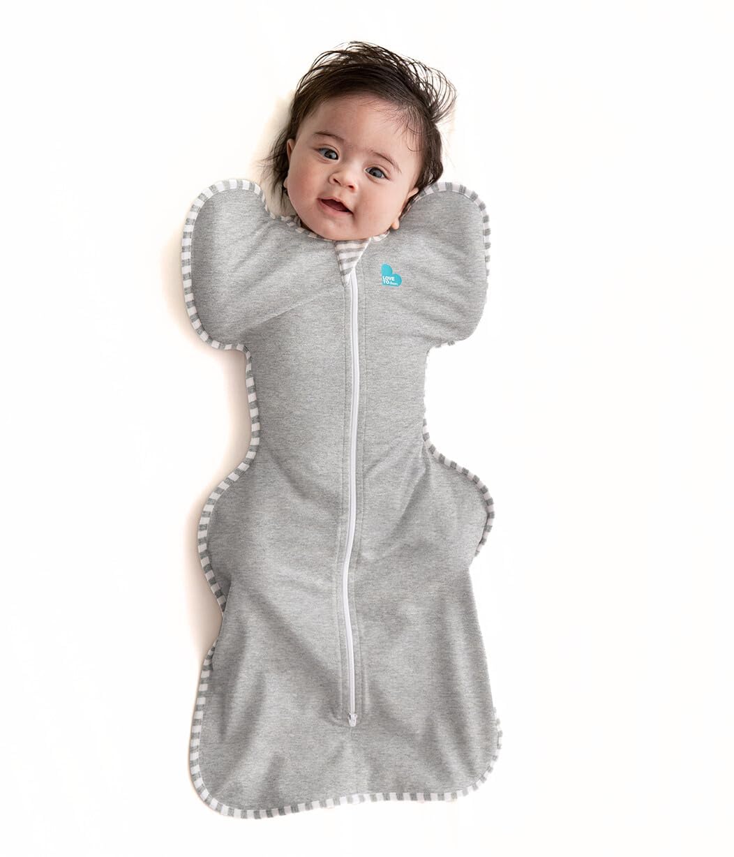 Love to Dream Swaddle Up, S, 3.5–6 kg, Grey, 1.0 Tog | Arms Up Swaddle Helps Bab