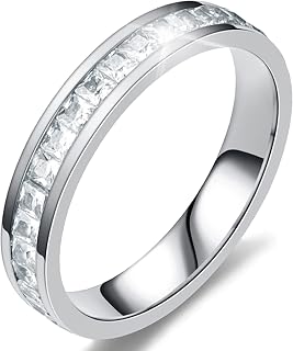 Women's Ring Eternity Ring Cubic Zirconia 4mm Width