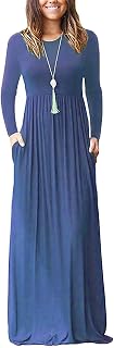 AUSELILY Women's Casual Maxi Dress Long Sleeve