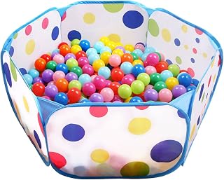 EocuSun Kids Ball Pit, Large Pop Up Toddler Ball Pits Play Tent for Toddlers Girls Boys for Indoor Outdoor Baby Playpen w/Zipper Storage Bag, Balls Not Included, 39.4 Inch (Blue)