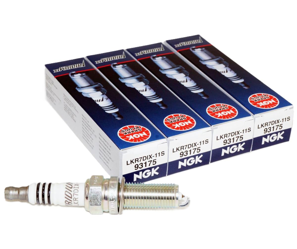 NGK LKR7DIX-11S Iridium IX Spark Plug (93175 Iridium Ix), 4 Pack | Ultra-fine 0.