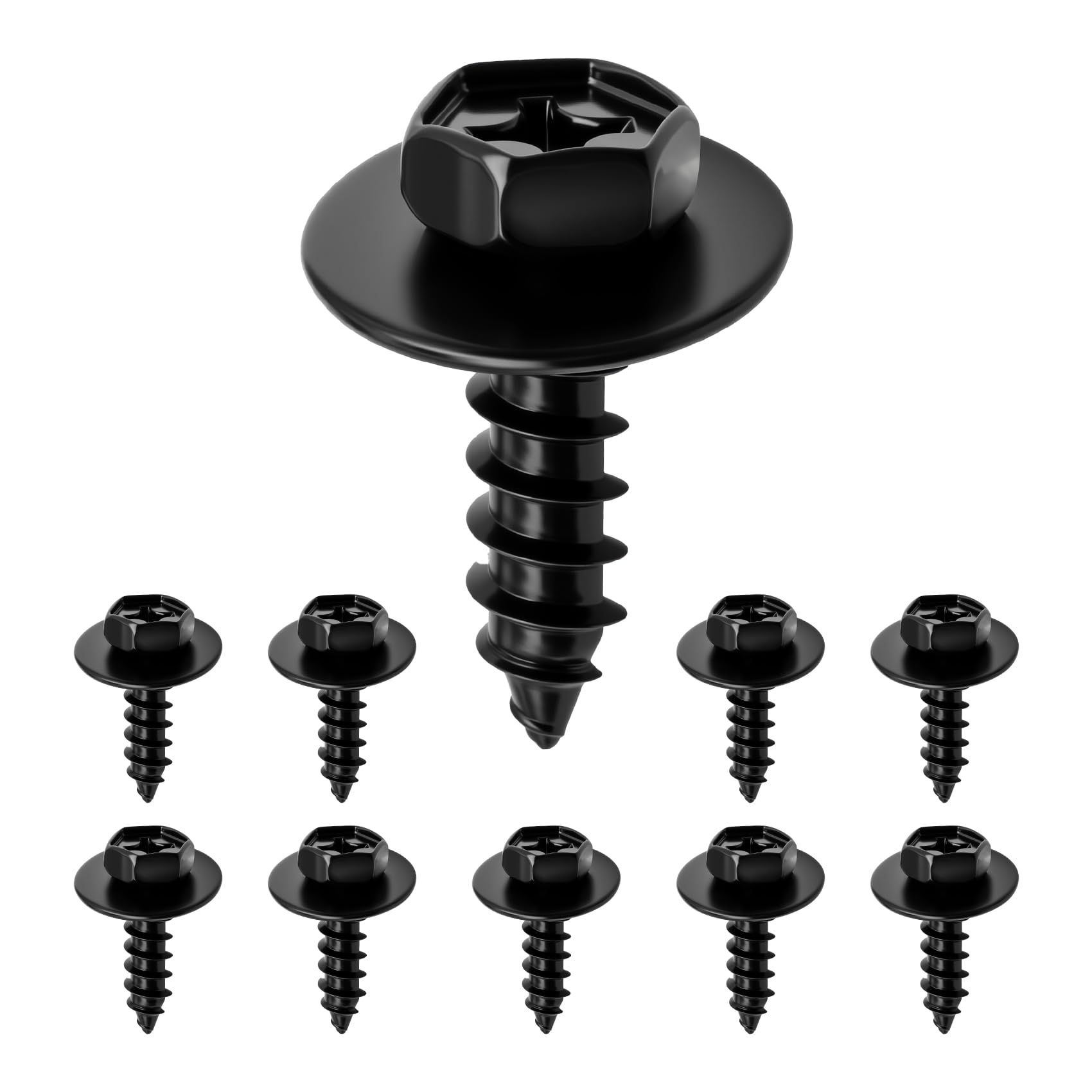 PACLVIO 10PCS Bumper Cover Splash Shield Mud Guard Screw Bolt, Liner Screw Bolt 