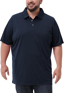 Idtswch Men's Big and Tall Polo Shirts UPF 50+ Casual Work Quick Dry Short Sleeve Collared Golf Shirt（XL-8XL）