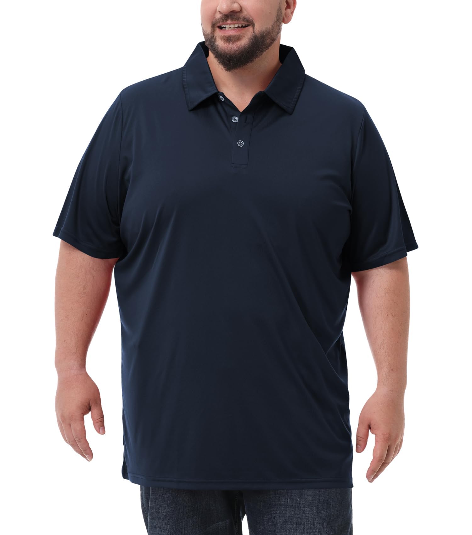 Idtswch Men's Big and Tall Polo Shirts UPF 50+ Casual Work Quick Dry Short Sleev