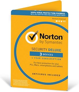 Norton Security Deluxe 2019 | 3 Devices | 1 Year | Antivirus Included | PC/Mac/iOS/Android | Activation Code by Post