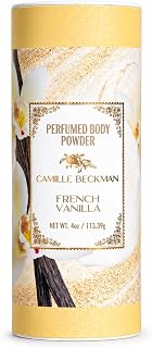 Camille Beckman French Vanilla Talc-Free Dusting Powder, 4 oz | Potato &amp; corn starch base | Absorbs moisture | Warm vanilla &amp; musk | Soothing herbal extracts