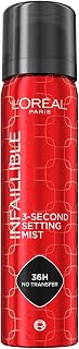 L'Oréal Paris Make-Up Fix Spray No Transfer Quick Drying Look Up to 36H | No Transfer, Quick Drying, Hold Look Up to 36H, Sweat and Moisture Proof, Face Setting Mist