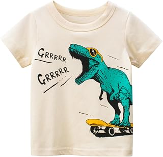 Toddler Boy Short Sleeve Shirts Casual Cotton Crewneck Graphic Tee