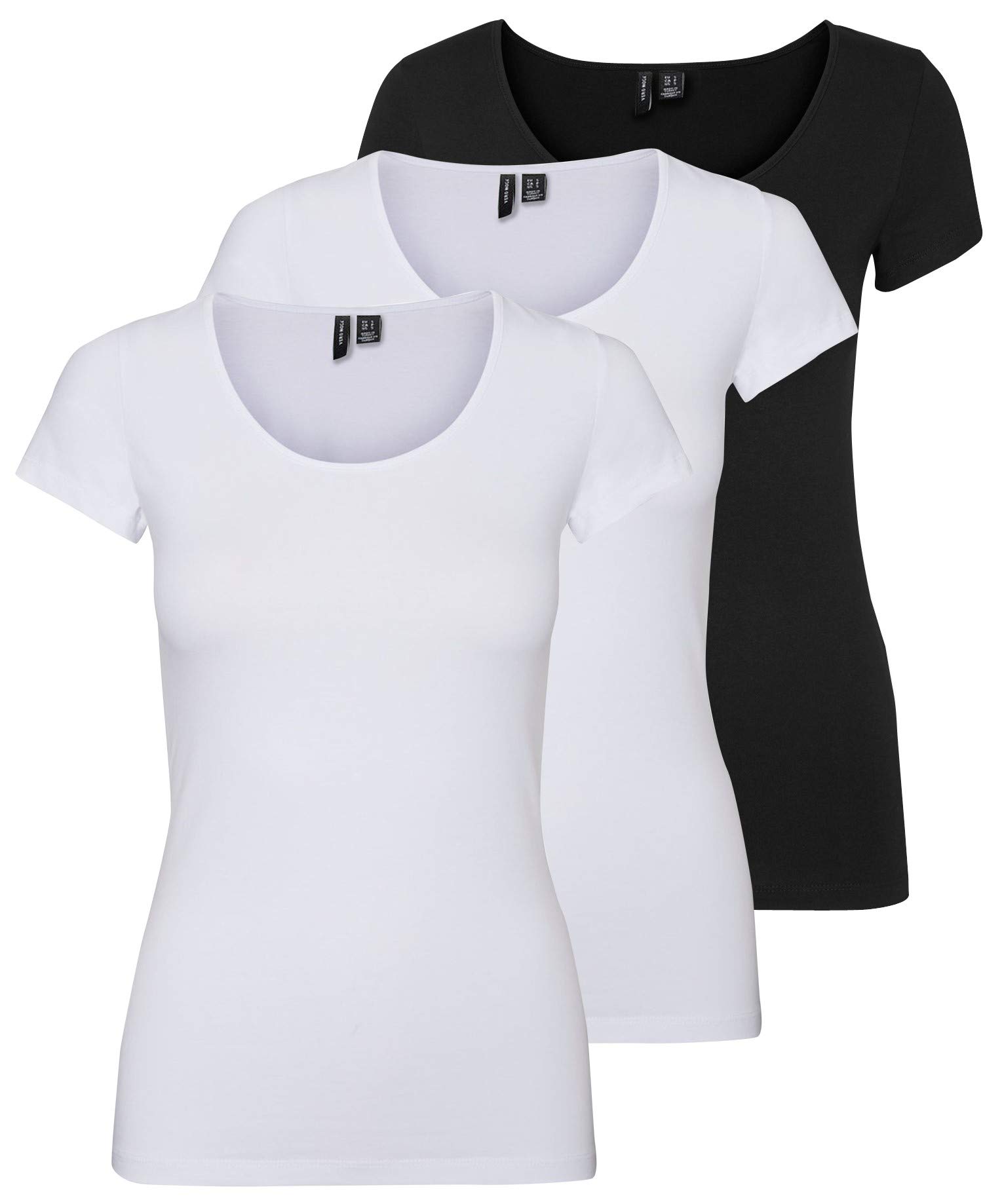Vero Moda VMMAXI My - Soft SS U-Neck GA 3 Pack T-Shirt 10247489 Womens Grey (2X 