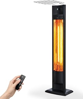 hykolity Electric Patio Heater 38.5in, 1500W Infrared Indoor & Outdoor, Portable Standing Space Heater with IPX4 Waterproof, Tip-Over, Overheat Protection for Patio, Backyard,Living room