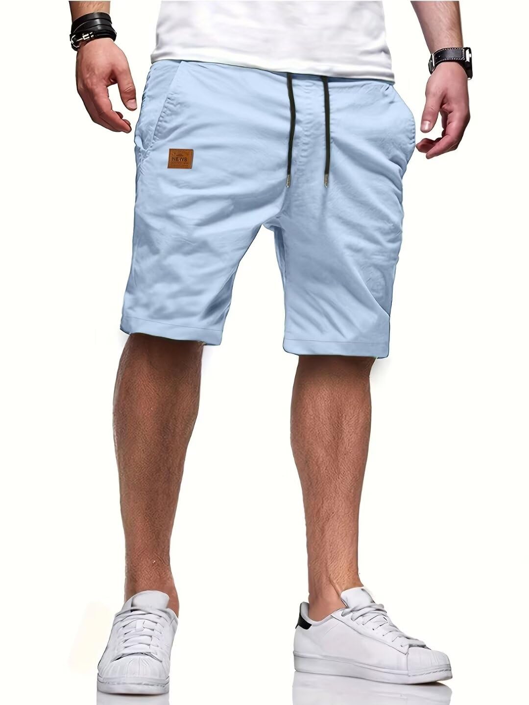 Tansozer Men's Summer Chino Shorts with Elasticated Waist