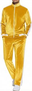 COOFANDY Mens Velour Tracksuit Velvet Sweatsuit Jogging Suits 2 Piece Set Full Zip Jacket Pants
