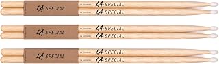 LA Specials Hickory 5A Drum Sticks, Nylon Tip, 3-Pair Pack | LA Specials hickory drumsticks provide balanced feel, consistent weight and pitch, durable performance and reliable control.