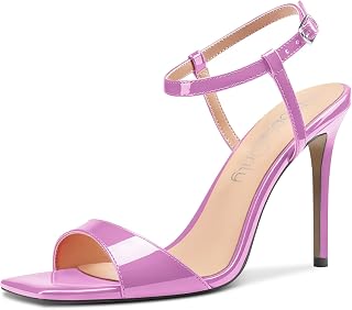 NobleOnly Women's High Heel High Heel Open Toe Sandals Strap Ankle Slingback Wedding Party Dress 10 CM Heels Shoes