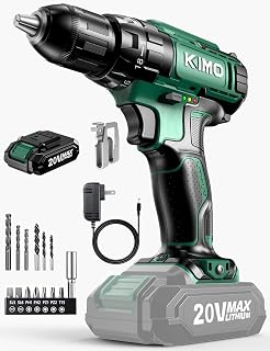 KIMO Electric Drill, 3-in-1 Electric Tool, Electric Screwdriver, Small, 13 Bits, 1 Extension Adapter, Unlimited Variable Speed, 2 Speed Adjustment, Forward and Reverse Switching, LED Light, 18 Levels