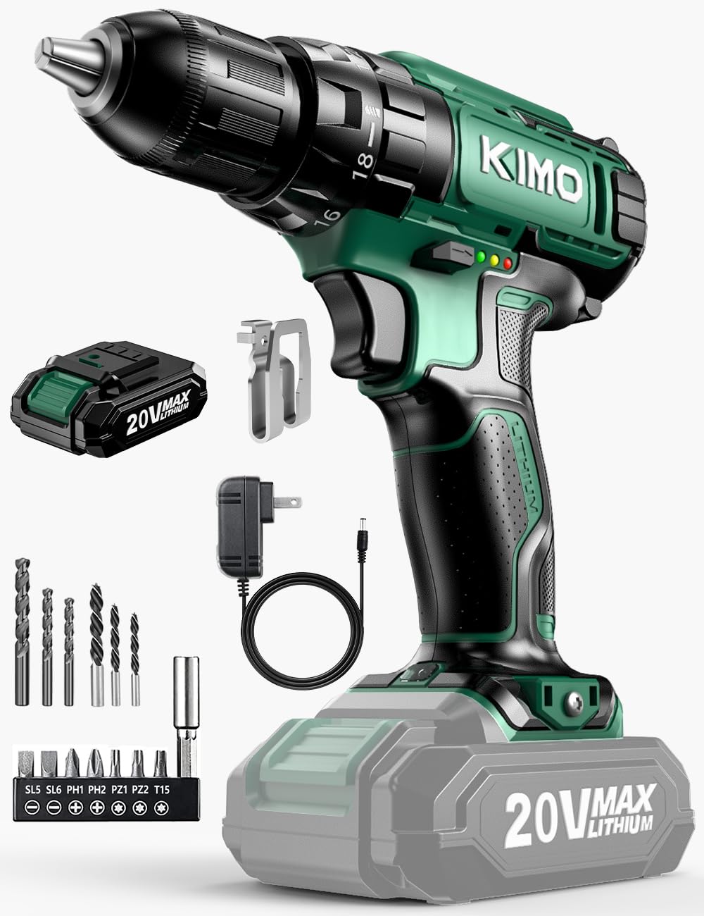 KIMO Electric Drill, 3-in-1 Electric Tool, Electric Screwdriver, Small, 13 Bits,