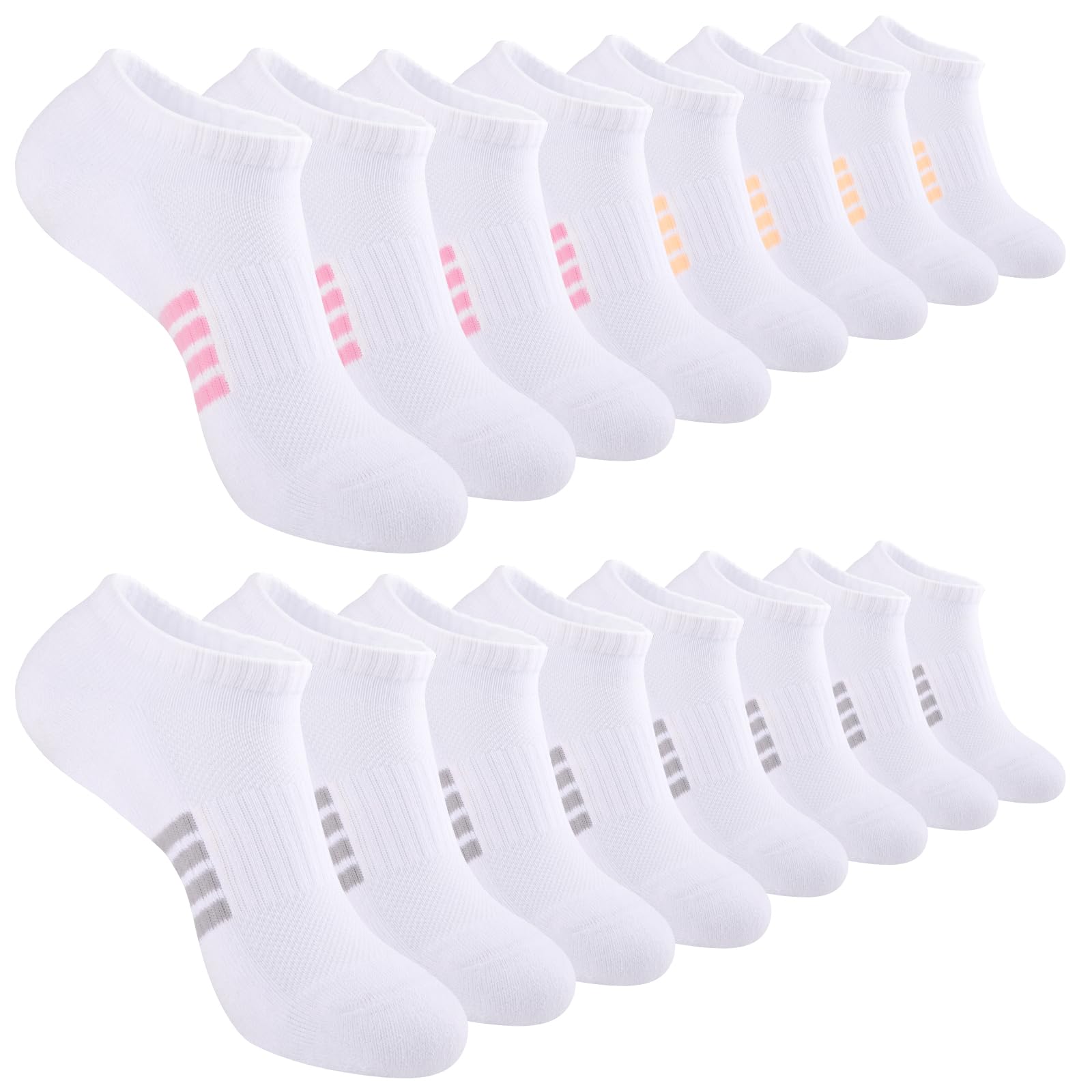 eallco 8 Pairs Ankle Socks for Women Running Athletic Cotton Low Cut Socks Cushi