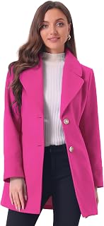 Allegra K Women's Elegant Overcoat Shawl Collar Single Breasted Winter Coat