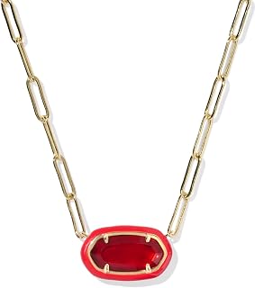 Kendra Scott Elisa Enamel Frame Paperclip Necklace, Fashion Jewelry for Women