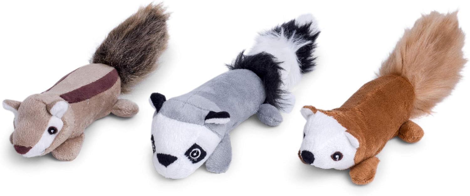 Petface Furry Sticks - Chipmonk/Raccoon/Squirrel Small Dog/Puppy Toys (Pack of 1