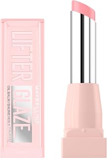 MAYBELLINE Lifter Glaze Oil Balm with Hyaluronic Acid and Hydrating Oil Blend, Lip Balm with 24HRs of Smooth, Moisturizing Shine, Pink Drip (Sheer Baby Pink)