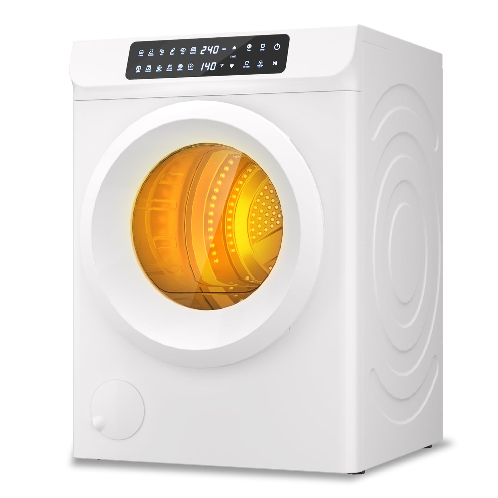 VCJ 3.6 cu.ft Portable Dryer, 1400W Electric Clothes Dryer with 12 Drying Modes 