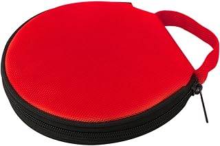 20 Capacity CD Case, DVDs Wallet Holder Portable Round Oxford Disc CD DVD VCD Wallet Storage Bag Case Binder Organizer for Car Home Office Travel (Red)