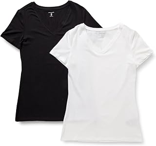 Amazon Essentials Women's Regular Fit Short Sleeve Tee (Crew Neck/V-Neck)