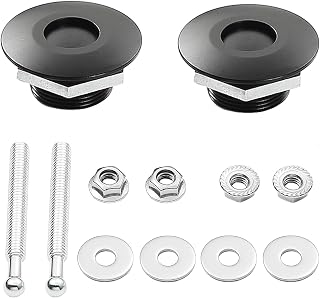 STETION Quick Release Latch License Plate Lock Clip 1.25" Diameter Aluminum Alloy Car Hood Pins Lock Clip Kit for Bumper Hood License Plate (2 Pack - Black)