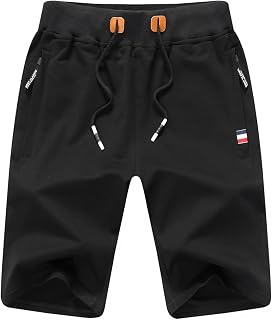 JustSun Kurze Hosen Herren Sport Shorts Sporthose Herren Jogginghose Mit Reißverschluss und Elastische Taille