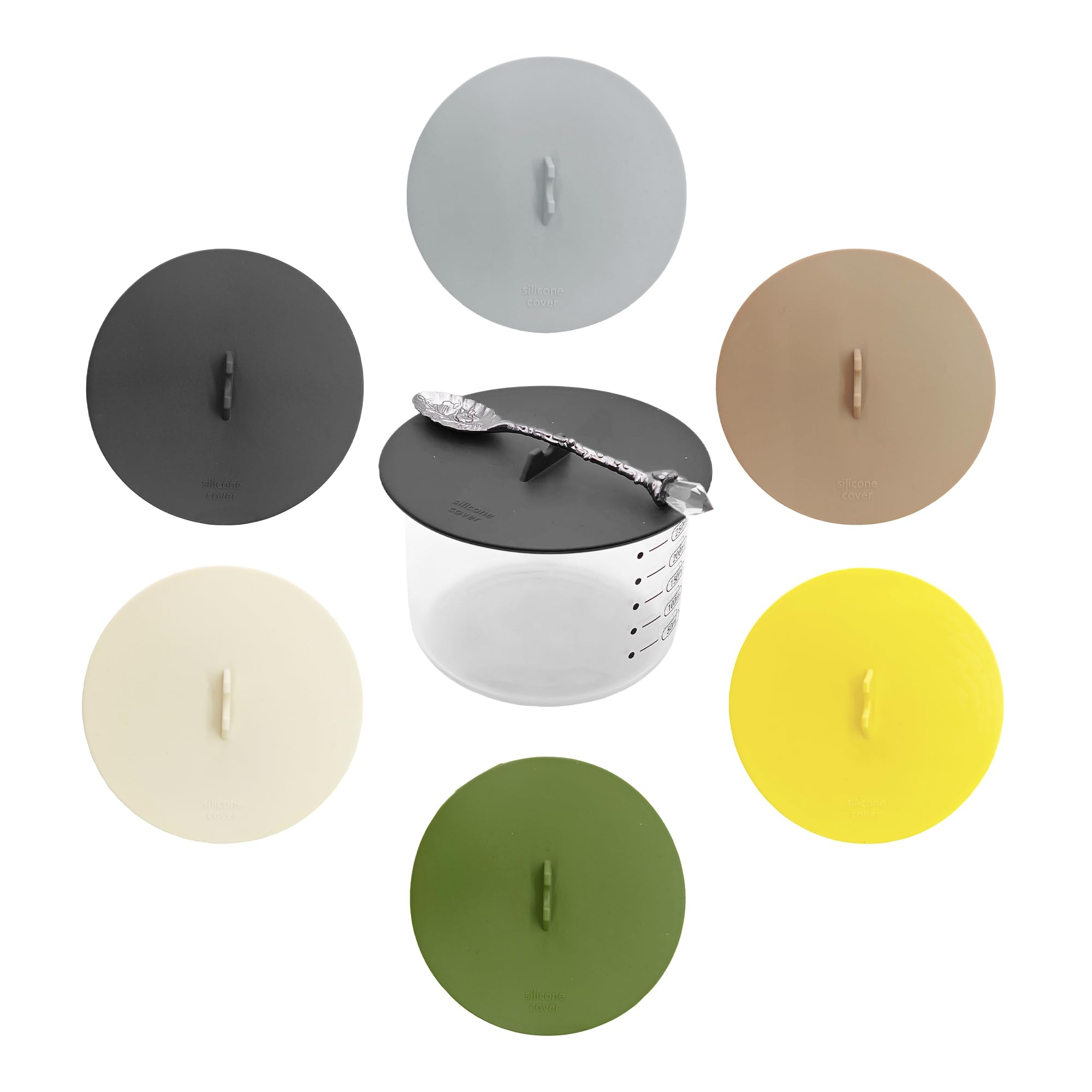 6Pcs Silicone Cup Lids, Reusable Food Grade Mug Covers, Universal Airtight Cup C