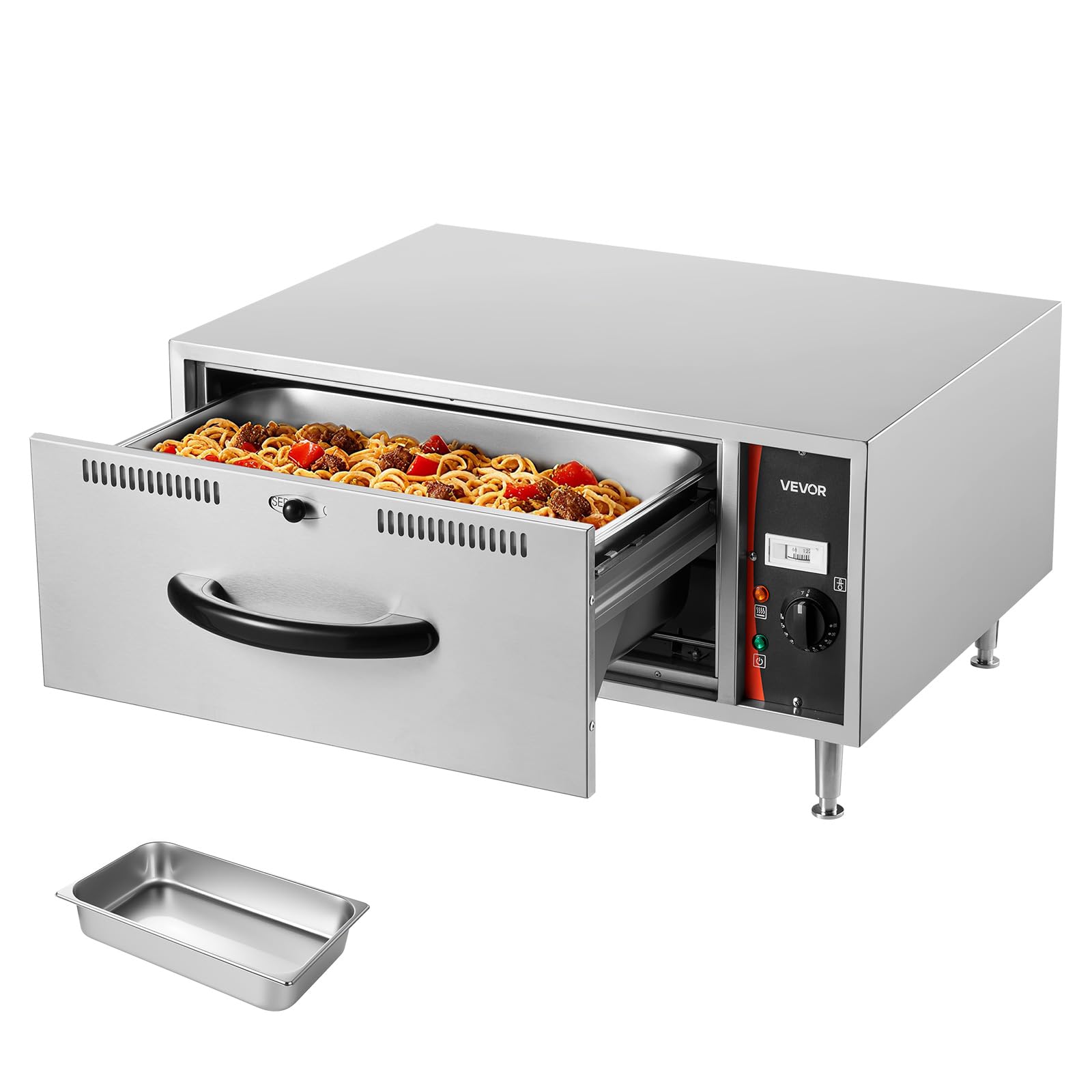VEVOR Commercial Electric Drawer Warmer, Single-Drawer Stainless Steel Food Warm
