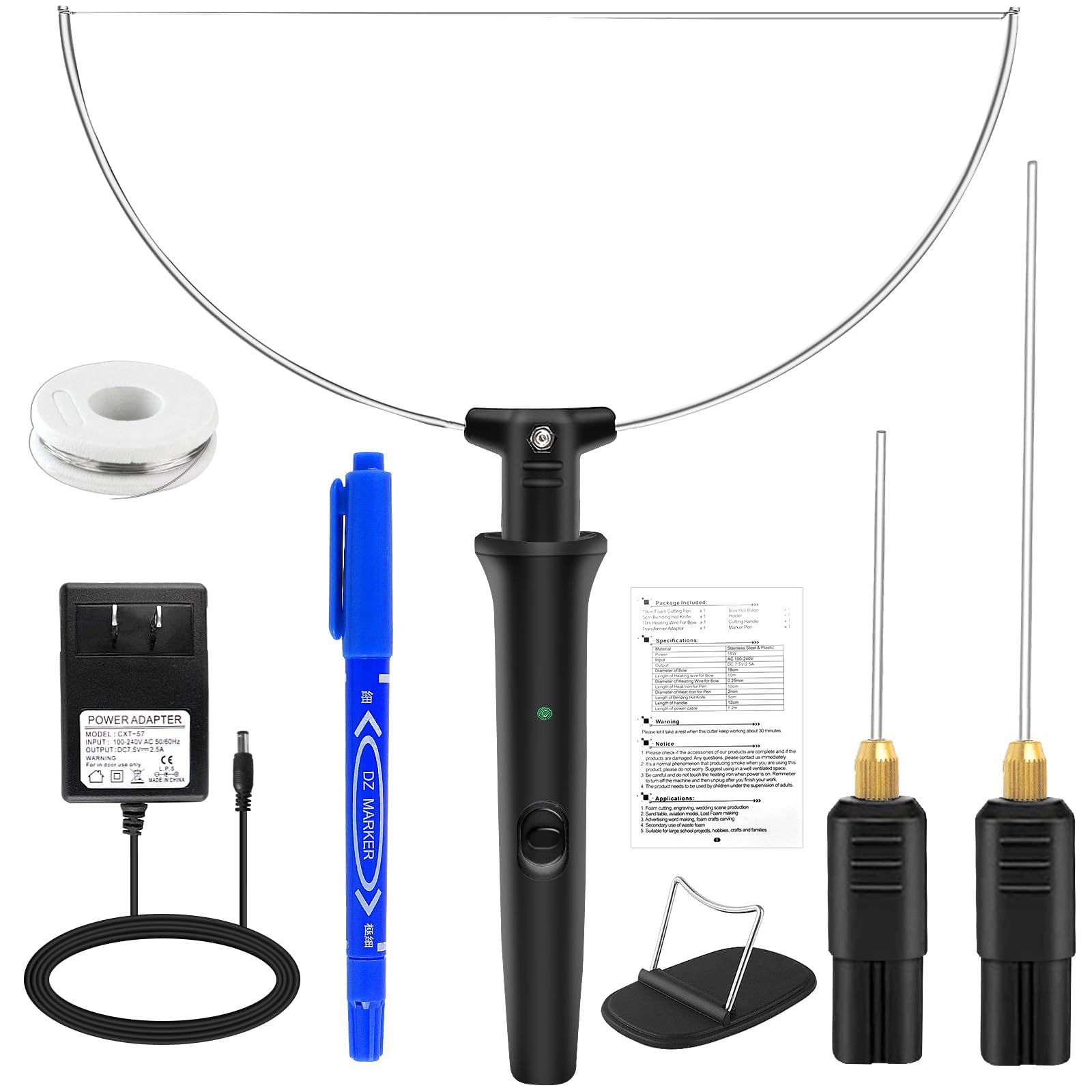 8 in 1 Foam Cutter Heated Wire Foam Cutter,100-240V /18W Styrofoam Cutting Pen,F