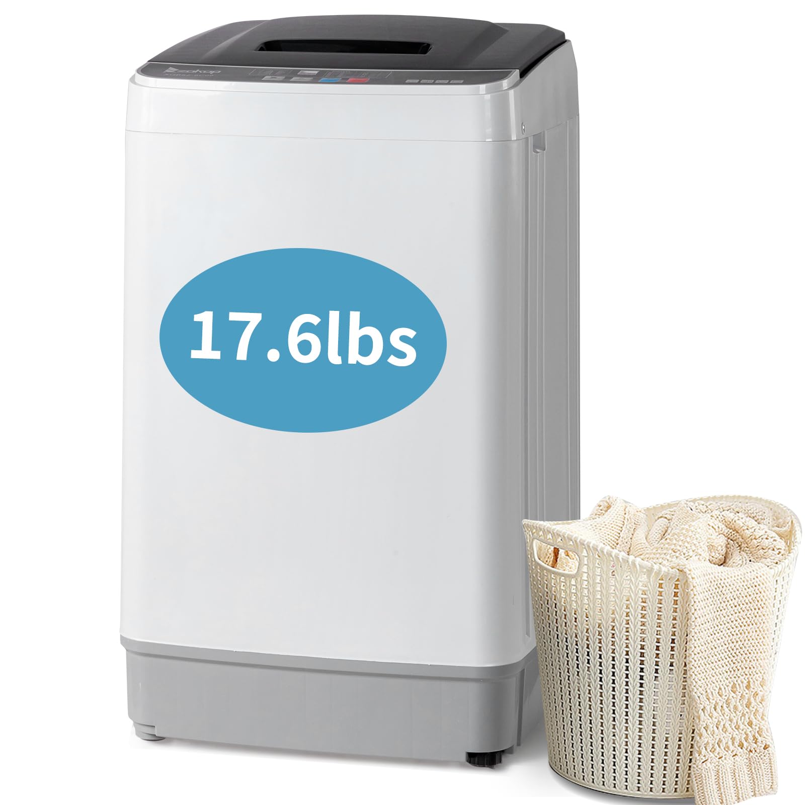 Winado 17.6LBS Full Automatic Portable Washing Machine with Drain Pump | 10 Wash