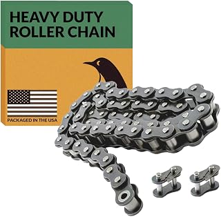 PGN #60 Heavy Duty Roller Chain - 10 Ft + 2 Free Links - 159 Links | Carbon Steel Single-Strand Construction with 2 Additional Links Included