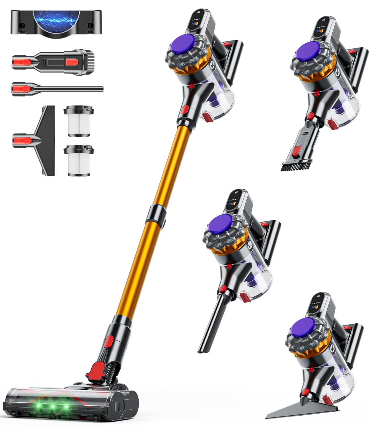 KQAHA Cordless Vacuum Cleaner, 600W 50KPA Vacuum Cleaners for Home, 65Mins Stick