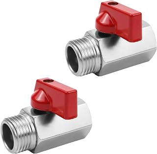 2 x 1/2" Mini Ball Valve 1/2" Hose Connector