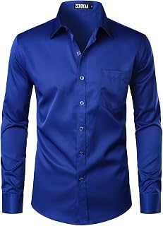 ZEROYAA Mens Urban Casual Business Slim Fit Dress Shirt