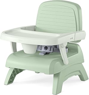 Chicco Bento Booster 3-in-1 Portable Booster Seat for Babies &amp; Toddlers | Lightweight Multi-Use Booster, 6 Months up to 50lbs, Dishwasher-Safe Snack Tray, Sturdy Build, Compact Fold, Sage/Green
