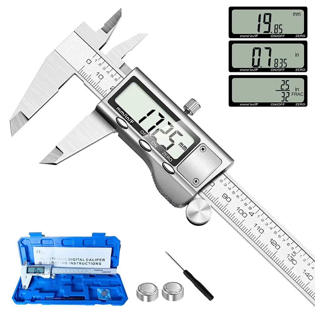 Digital Caliper Measuring Tool, Stainless Steel Vernier Caliper Digital Micromet