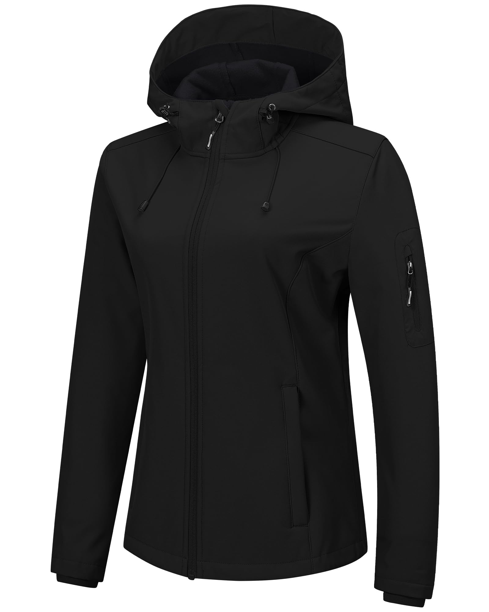 Outdoor Ventures Womens Softshell Jacket Hooded Fleece Warm Lightweight Waterpro