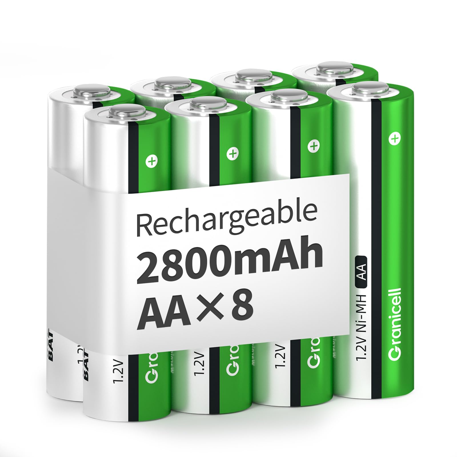 Granicell AA Rechargeable Batteries 2800 mAh High Capacity 1500 Cycles 1.2 V NiM