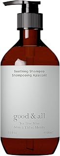 Good&All Tea Tree Shampoo for Dry Itchy Scalp with Peppermint - Sodium Lauryl Sulfate/Sulphate, Silicone, Paraben, Fragrance Free - 400ml