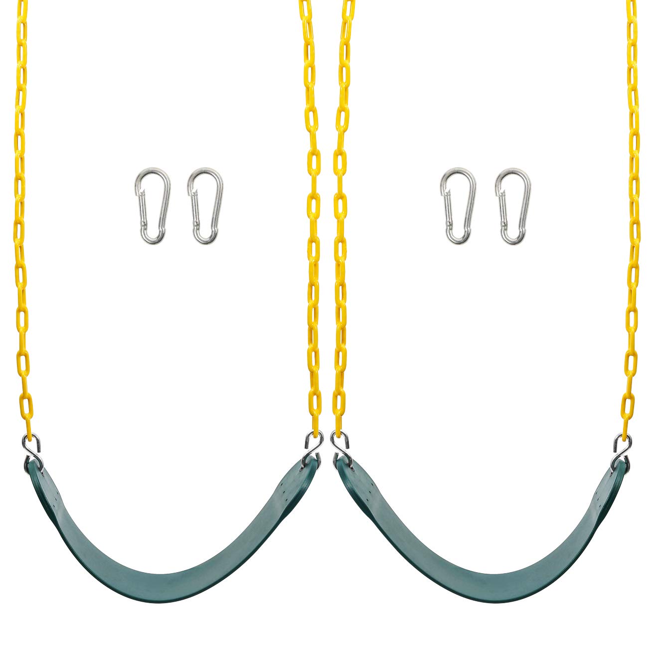 Sunnyglade 2PCS Swings Seats Heavy Duty with 66" Chain Support 250lb Green | Pla