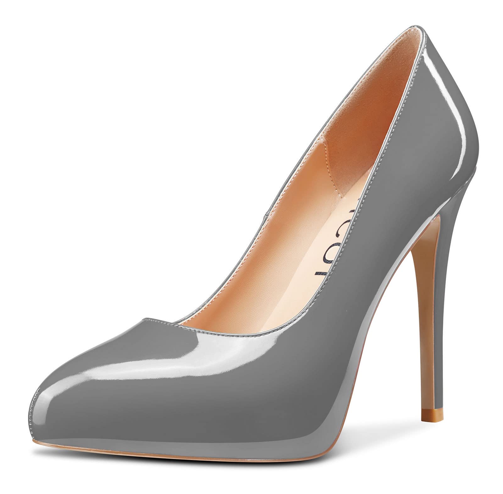 Aachcol Women's Closed Round Toe High Heel Pumps Slip-on Wedding Office Party Dr